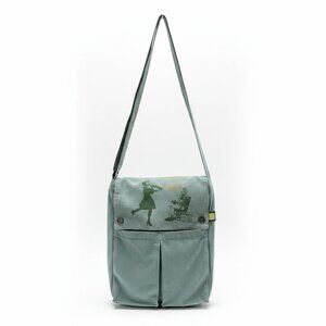 Vtg DCI Arte Corduroy Messenger Bag Colombia Artist Graphic Girl Trumpet Chair